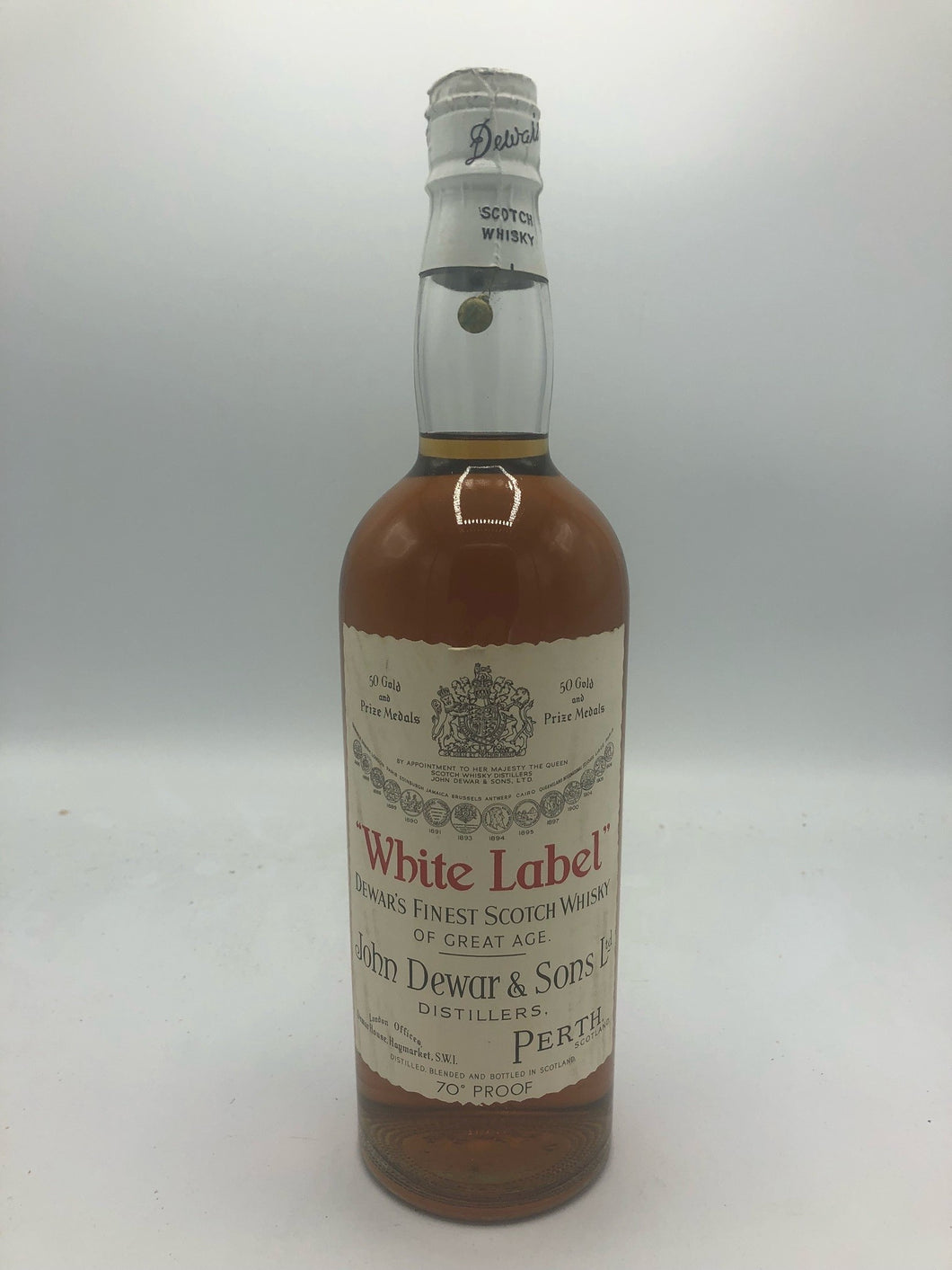 Dewars White Label (Of Great Age) Circa 1950's U.S Import